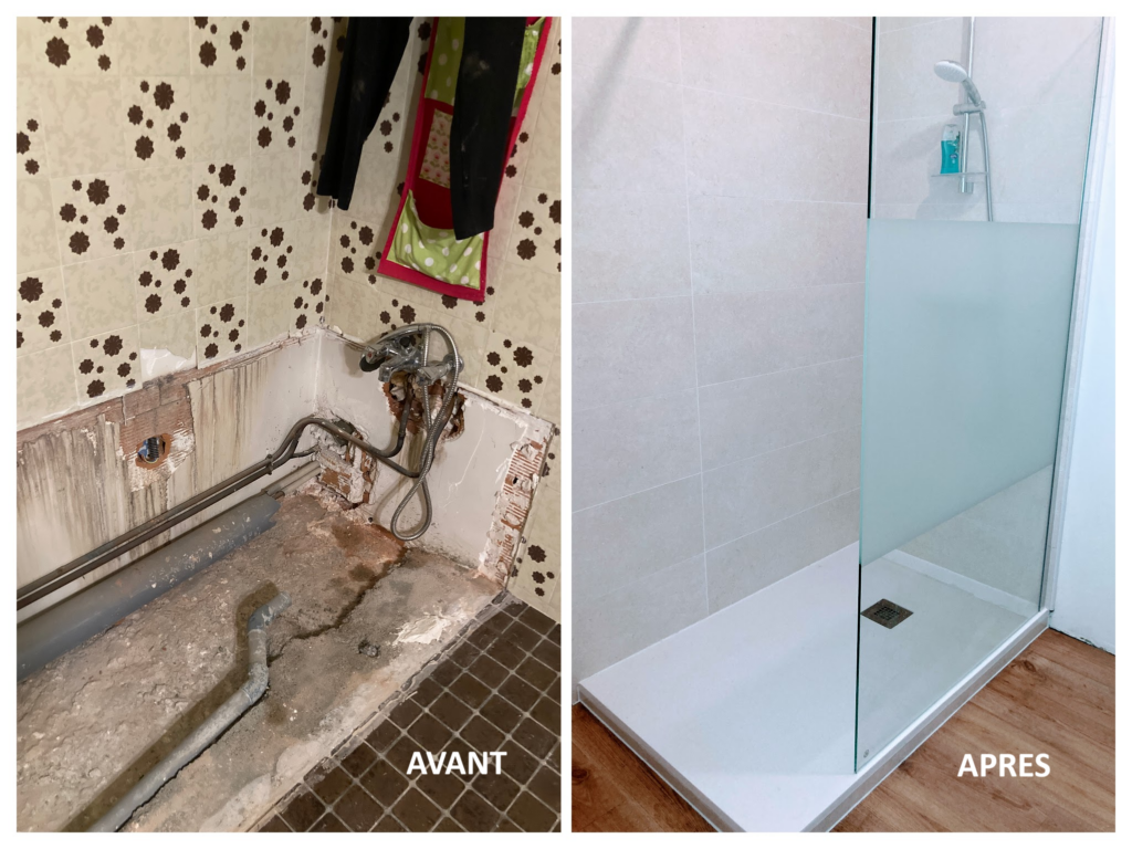 3 avant après salle de bains